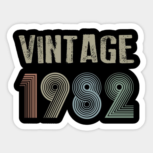 Vintage 1982 38th Birthday Gift Men Women Sticker by semprebummer7